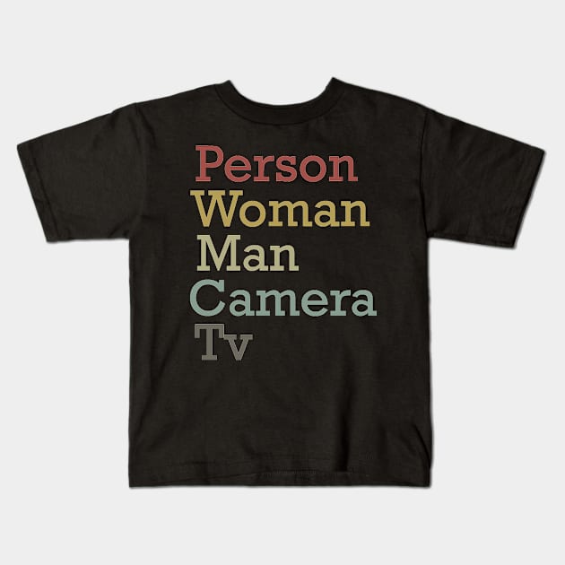 person woman man camera tv shirt, camera man gift shirt T-Shirt Kids T-Shirt by MariaB